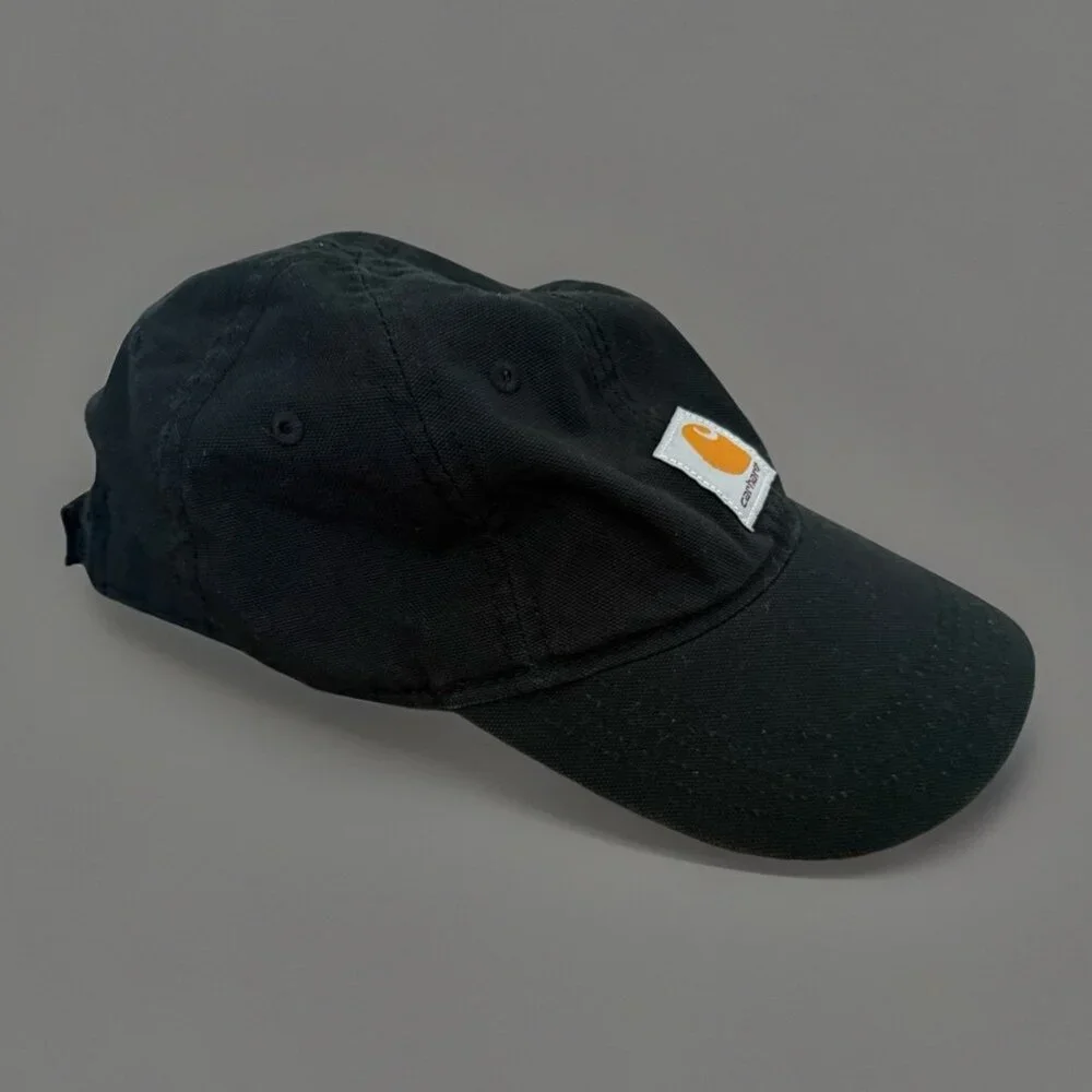 Carhartt Hat Cap Strap Back Black‎ Embroidered Patch Youth Workwear Classic